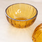 Vintage Amber Glass Pumpkin Lidded Dish