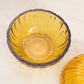 Vintage Amber Glass Pumpkin Lidded Dish