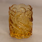 Vintage Amber Glass Scroll Toothpick Holder