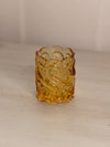 Vintage Amber Glass Scroll Toothpick Holder