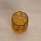 Vintage Amber Glass Scroll Toothpick Holder