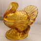 Vintage Medium LE Smith Amber Turkey Lidded Dish