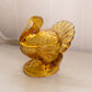 Vintage Medium LE Smith Amber Turkey Lidded Dish