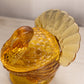 Vintage Medium LE Smith Amber Turkey Lidded Dish