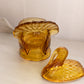 Vintage Medium LE Smith Amber Turkey Lidded Dish