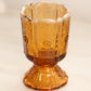 Vintage Amber Opalescent Fenton Paneled Daisy Toothpick Holder