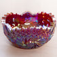Vintage Amberina Glass Comet in The Stars Bowl with Sawtooth Edge (Glows)