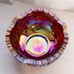 Vintage Amberina Glass Comet in The Stars Bowl with Sawtooth Edge (Glows)