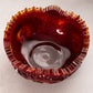 Vintage Amberina Glass Comet in The Stars Bowl with Sawtooth Edge (Glows)