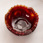 Vintage Amberina Glass Comet in The Stars Bowl with Sawtooth Edge (Glows)