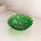 Vintage Anchor Hocking Medium Forest Green Glass Swirl Crimped Bowl