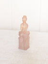 Vintage Avon Small Pink Glass Ballerina on Suitcase Perfume Bottle
