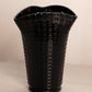 Vintage Black Glass Vase with Triangular Opening