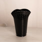 Vintage Black Glass Vase with Triangular Opening