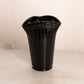 Vintage Black Glass Vase with Triangular Opening