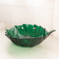 Vintage Large Blenko Large Green Glass Leaf Bowl