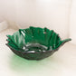 Vintage Large Blenko Large Green Glass Leaf Bowl