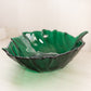 Vintage Large Blenko Large Green Glass Leaf Bowl