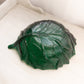 Vintage Large Blenko Large Green Glass Leaf Bowl