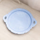 Vintage Blue Delphite Cherry Blossom Glass Handled Plate Platter