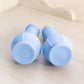 Vintage Blue Delphite Glass Salt & Pepper Shakers with Silver Tone Top
