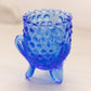 Vintage Fenton Blue Glass Hobnail 3-Toed Toothpick Holder