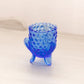 Vintage Fenton Blue Glass Hobnail 3-Toed Toothpick Holder