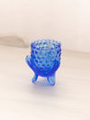 Vintage Fenton Blue Glass Hobnail 3-Toed Toothpick Holder