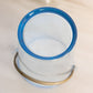 Vintage Blue Glass Ice Bucket with Silver Tone Metal Handle