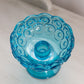Vintage Blue Glass Moon and Star Pedestal Candleholder