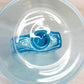 Vintage Blue Glass Rectangular Cigarette Holder with Circular Base