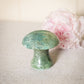 Vintage Blue Green Alabaster Stone Mushroom Figurine
