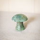 Vintage Blue Green Alabaster Stone Mushroom Figurine