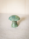 Vintage Blue Green Alabaster Stone Mushroom Figurine