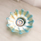 Vintage Blue Iridescent Opalescent Carnival Glass Pointed Dish