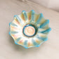 Vintage Blue Iridescent Opalescent Carnival Glass Pointed Dish