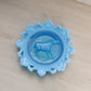 Vintage Blue Opalescent Glass Horse Plate