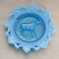 Vintage Blue Opalescent Glass Horse Plate