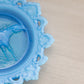 Vintage Blue Opalescent Glass Horse Plate