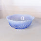 Vintage Blue Opalescent Water Lily & Cattails Bowl