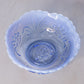 Vintage Blue Opalescent Water Lily & Cattails Bowl
