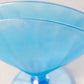 Vintage Blue Iridescent Stretch Glass Footed Fan Vase