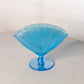 Vintage Blue Iridescent Stretch Glass Footed Fan Vase