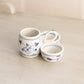 Vintage Blue & White Ceramic 3-Section Condiment Menage