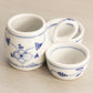Vintage Blue & White Ceramic 3-Section Condiment Menage