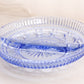 Vintage Blue Windsor Cane Pattern Divided Handled Dish