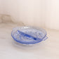 Vintage Blue Windsor Cane Pattern Divided Handled Dish