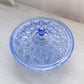 Vintage Blue Windsor Cane Pattern Lidded Dish