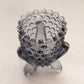 Vintage Bluish Grey Glass Hobnail 3-Toed Toothpick Holder