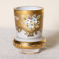 Vintage Bohemia Small White & Gold Case Glass Vase